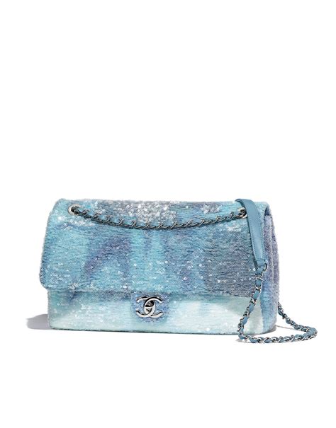 chanel blue sequin backpack|clutch special occasion Chanel handbags.